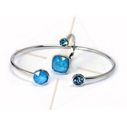 bracelet rhodium  "one size" voor Swarovski strass SS39 en SS24