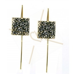 earrings trendy square 15mm gold plated