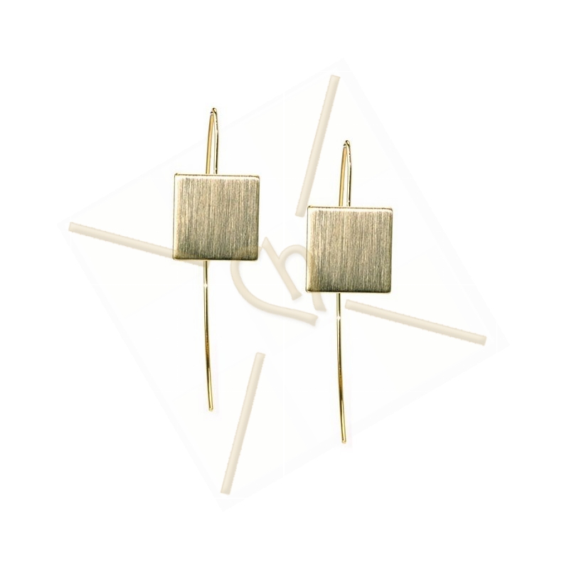 earrings trendy square 15mm gold plated