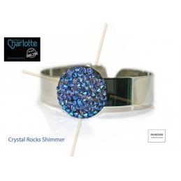 bracelet rhodium  "one size" voor Swarovski Crystal Rocks 24mm