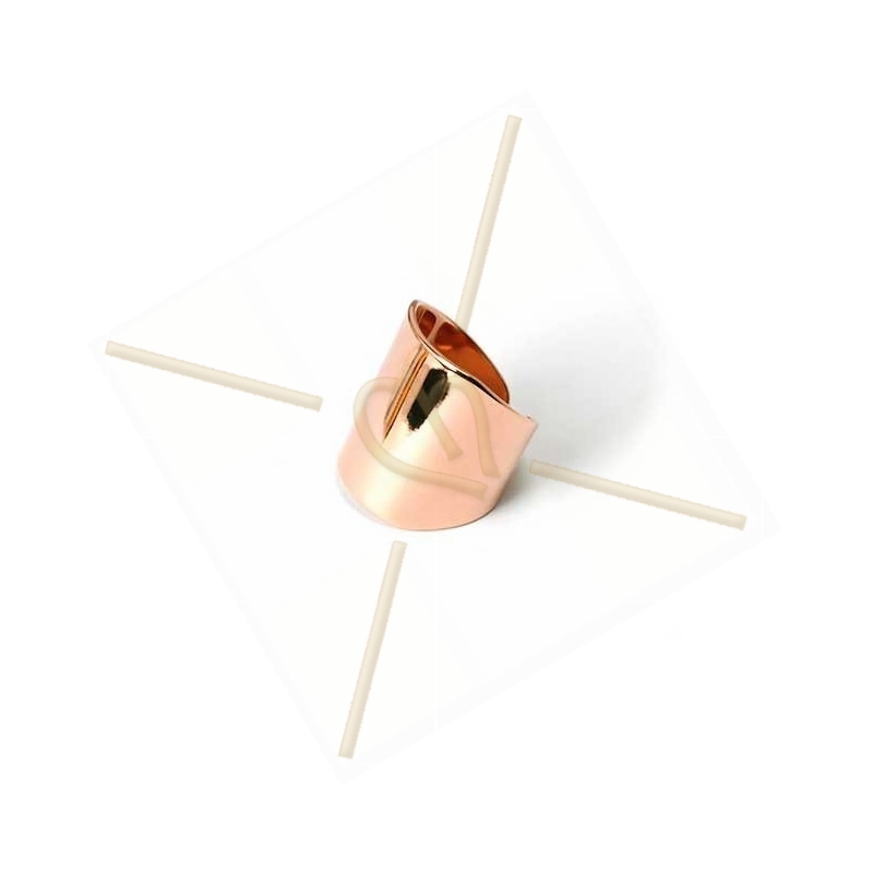 stijve ring regelbaar elipsoid 21mm breed Rose gold