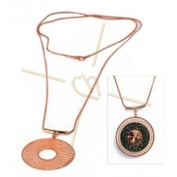 Collier longue 80cm avec pendentif "chasseur de rêves" Rose gold