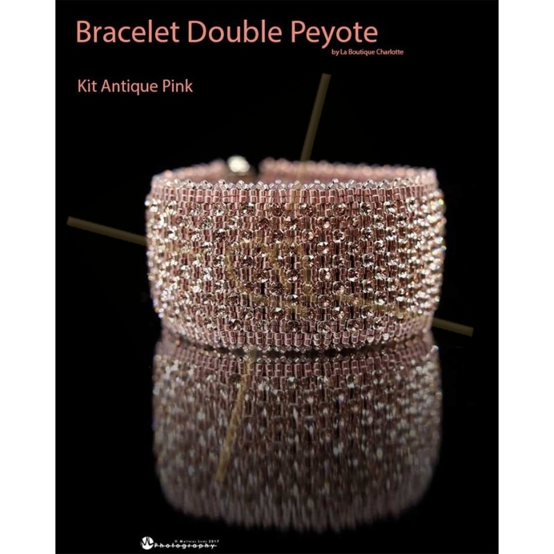 kit Double Peyote bracelet Antique Pink