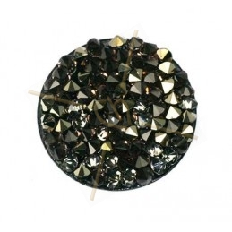 Crystal ROCKS 24mm Lt. Peach&Metal. Gold / black