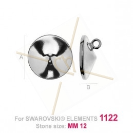 hangertje voor Swarovski 1122 12mm in zilver .925