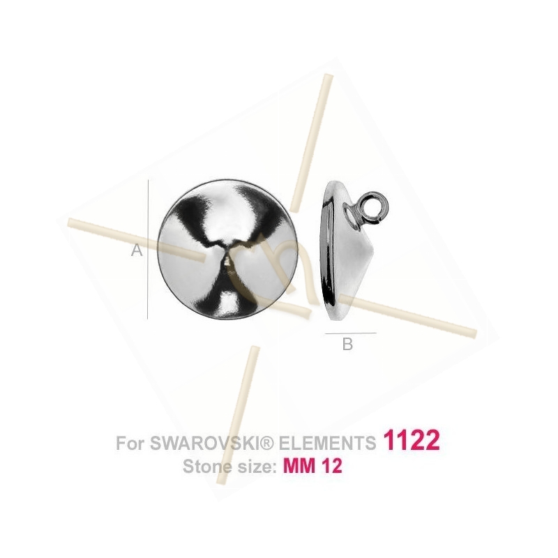 pendant for Swarovski 1122 12mm in Silver .925 pendant for Swarovski 1122 12mm in Silver .925