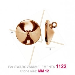 hangertje voor Swarovski 1122 12mm in zilver .925 rose gold