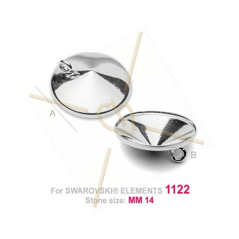 pendant for Swarovski 1122 14mm in Silver .925 pendant for Swarovski 1122 14mm in Silver .925