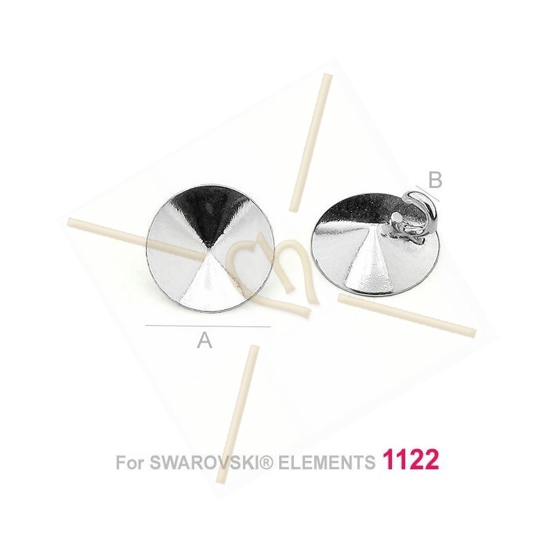 hangertje voor Swarovski 1122 8mm in zilver .925