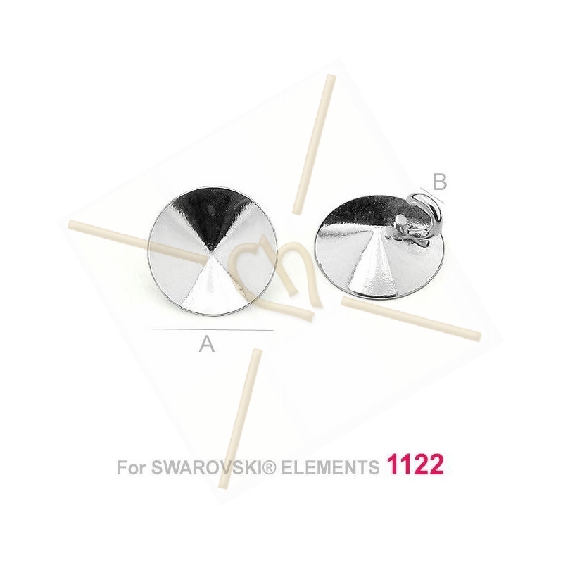 pendant for Swarovski 1122 8mm in Silver .925