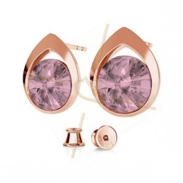 earrings silver .925  for Swarovski 1122 rivoli 8mm