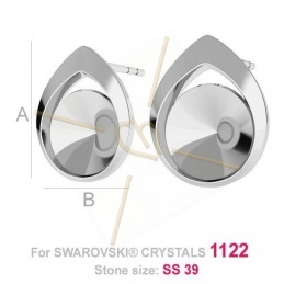 oorbellen zilver .925 voor Swarovski 1122 rivoli 8mm