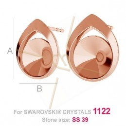 earrings silver .925  for Swarovski 1122 rivoli 8mm