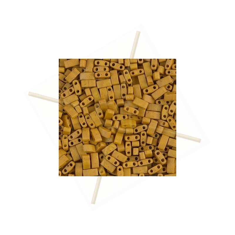 Half Tila Miyuki 5*2mm Matted Opaque Mustard