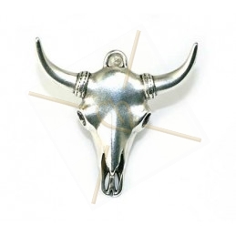 Skull bull 40mm Antique Silver