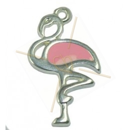 Flamingo 24mm Rhodium - Rozy enamel