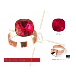 Ring rose gold color for Swarovski 4470 10*10mm