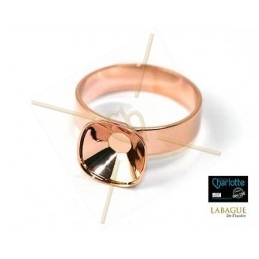 Ring rose gold color for Swarovski 4470 10*10mm