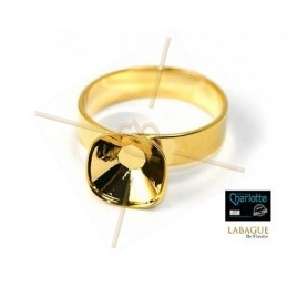 Ring gold color for Swarovski 4470 10*10mm