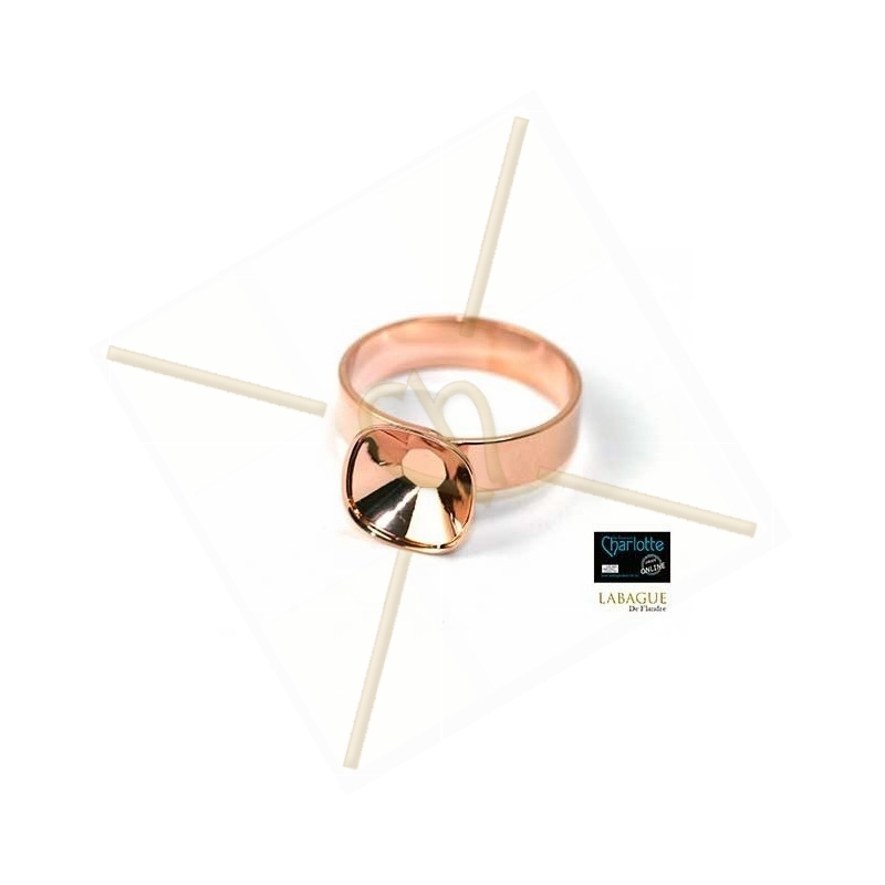 Ring rose goudkleur voor Swarovski 4470 12*12mm Ring rose goudkleur voor Swarovski 4470 12*12mm