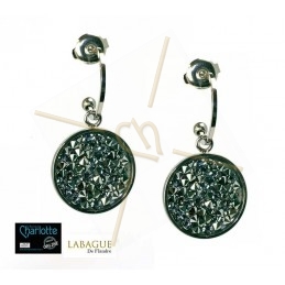 Earrings steel Fashion rond 15mm Rhodium