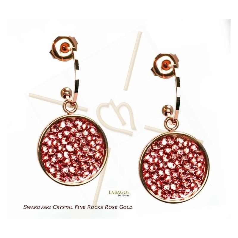 Boucles d'oreille acier Fashion rond 15mm Rose Gold