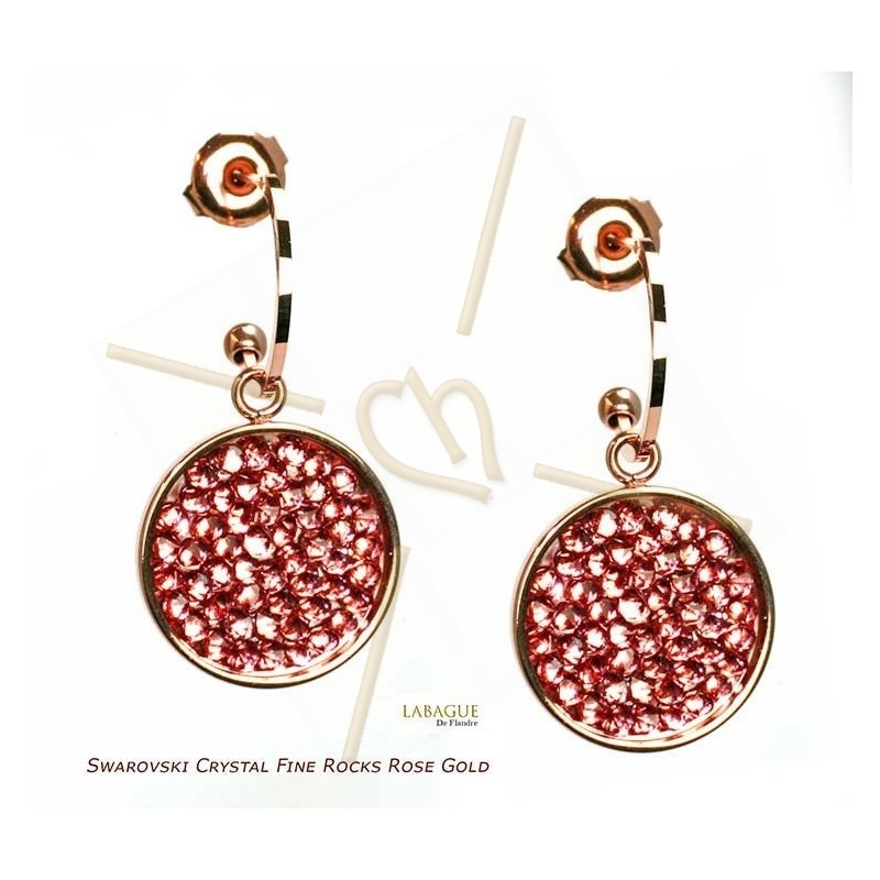 Earrings steel Fashion rond 15mm Rose Gold