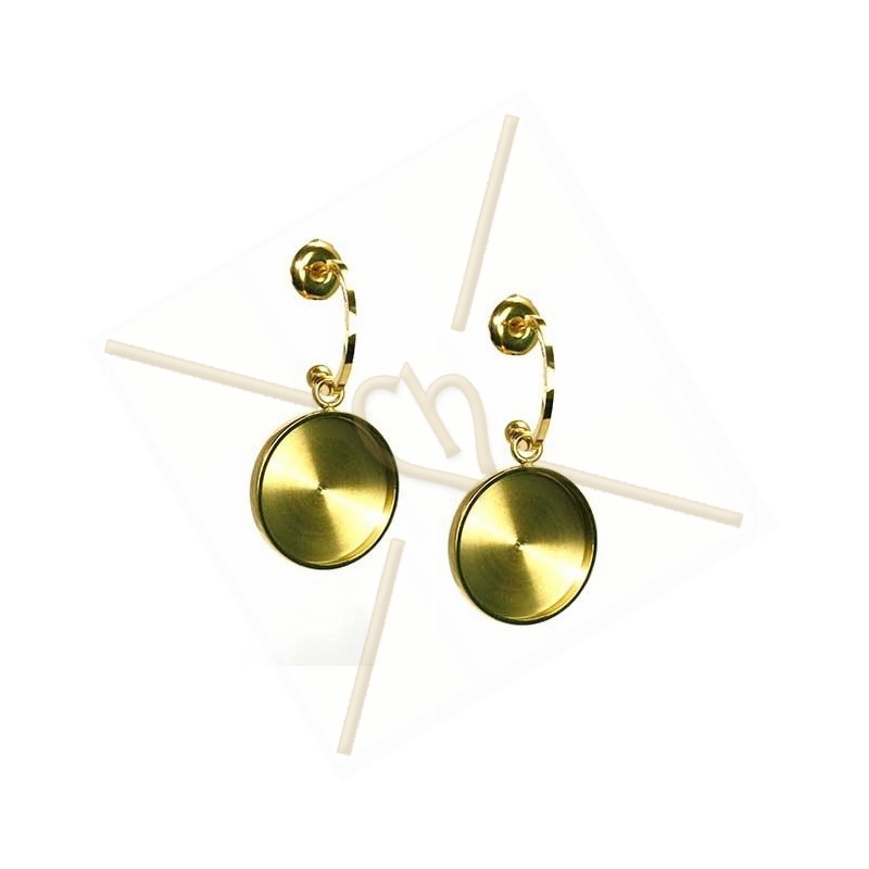 Boucles d'oreille acier Fashion rond 15mm Gold