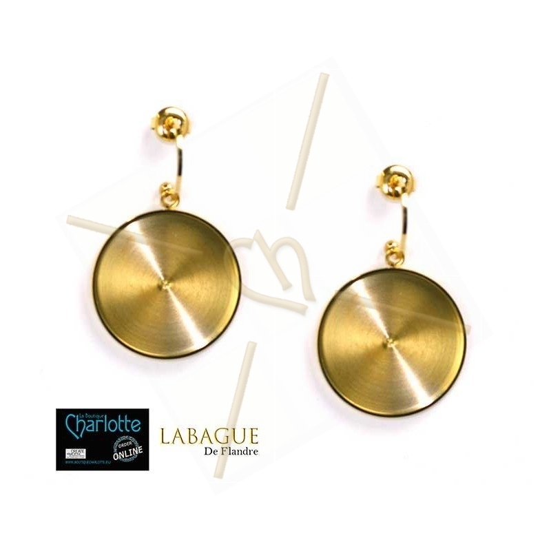 Earrings steel Fashion rond 24mm Gold