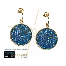 Boucles d'oreille acier Fashion rond 24mm Rose Gold