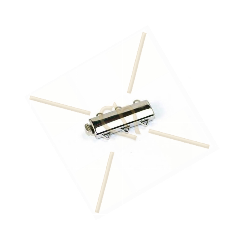 Clasp slider 3-row rhodium Clasp slider 3-row rhodium