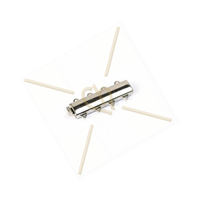 Clasp slider 4-row rhodium Clasp slider 4-row rhodium