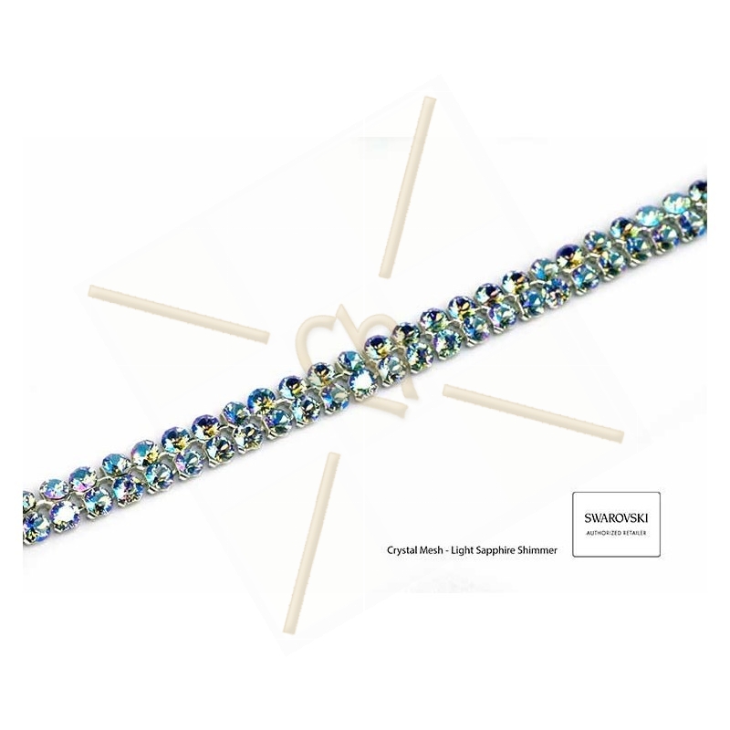 Swarovski Crystal Mesh 2-rows Light Sapphire Shimmer