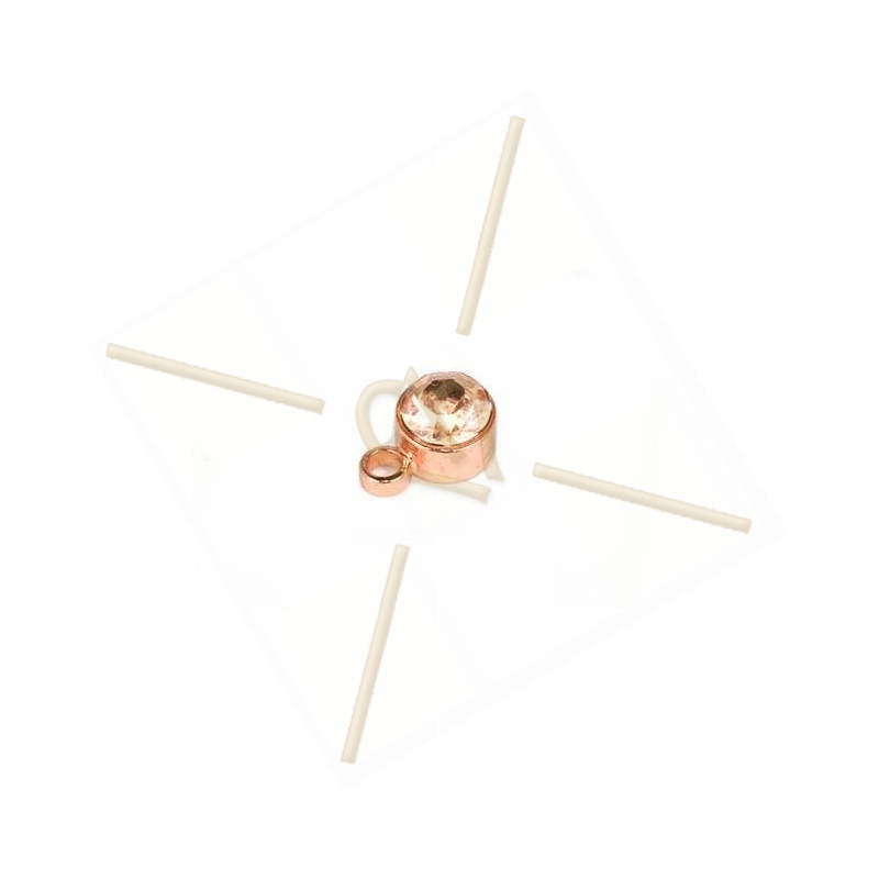 pendant with strass 4mm rose gold