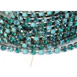 chaine acier avec strass sertie PP24 Turquoise