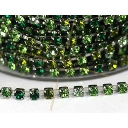 ketting staal met strass pp24 groen