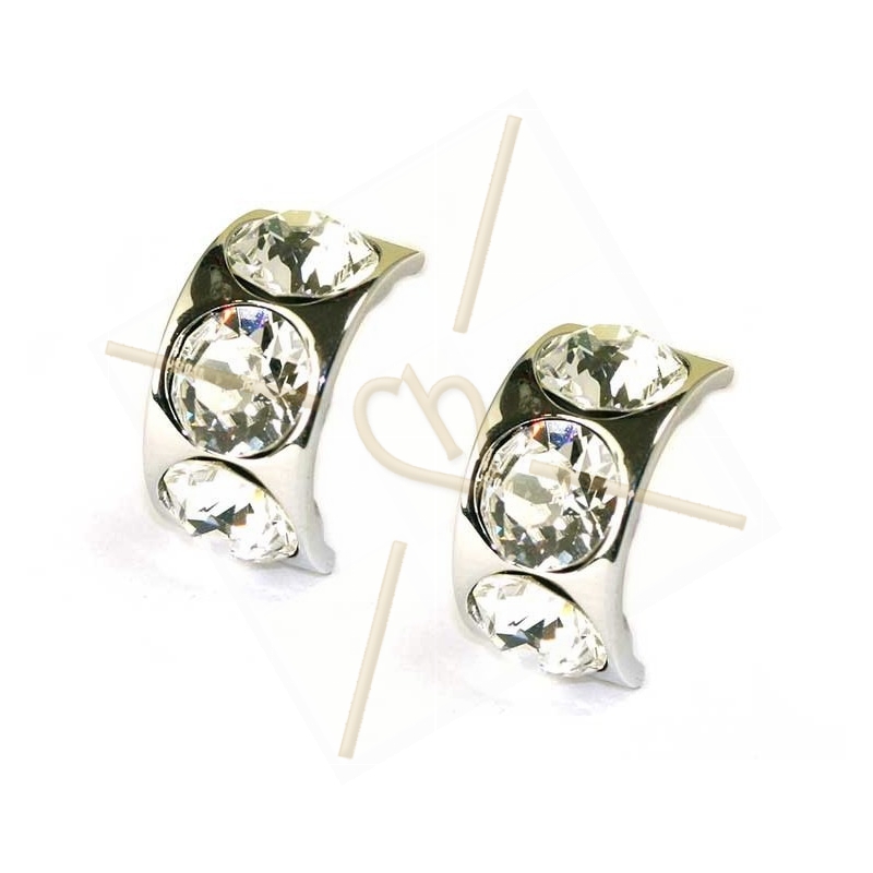 earrings for 3 x ss39 8mm Rhodium