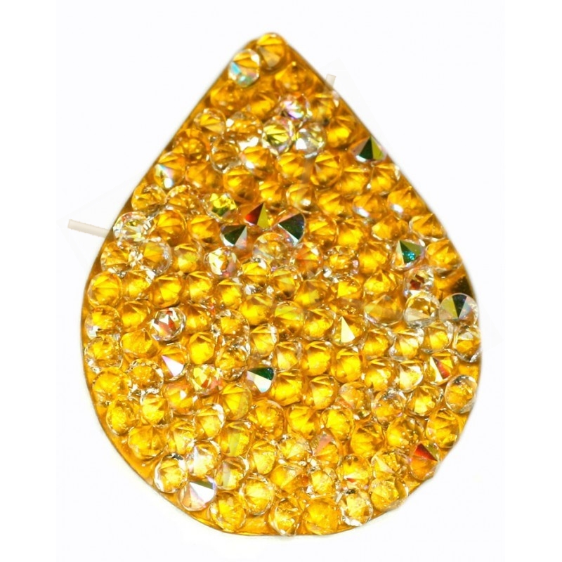 Swarovski Fine Rocks druppel 21*28mm Crystal AB - gold