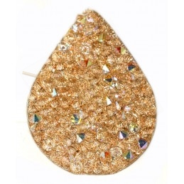 Swarovski Fine Rocks druppel 21*28mm Crystal AB - gold paillete