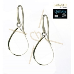 Earrings steel Fashion rond 24mm Rhodium