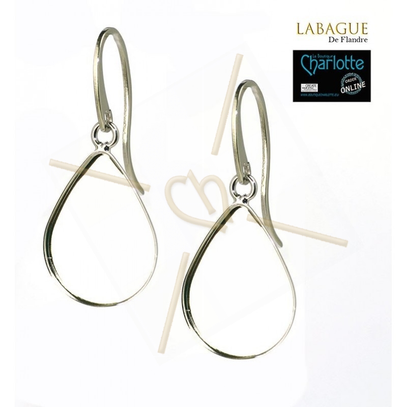 oorbellen Larme 21*28mm Rhodium oorbellen Larme 21*28mm Rhodium