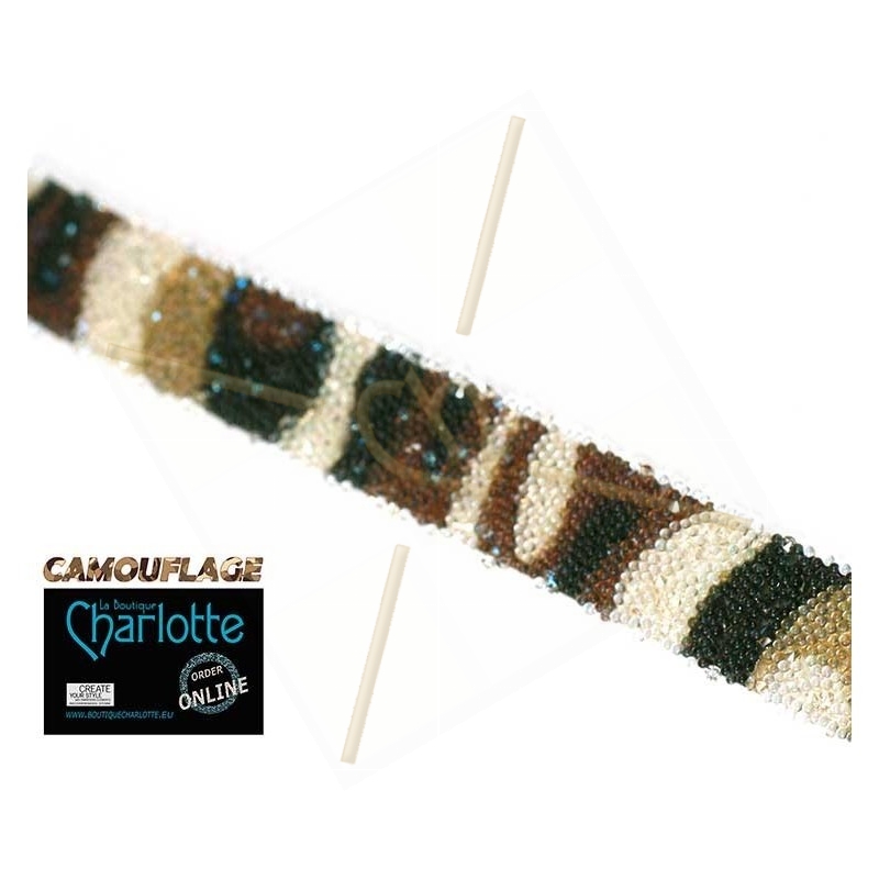 Swarovski Crystal Fabric 10mm camouflage brown