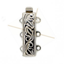 Fermoir Neumann Claspgarten 3-rangs rhodium