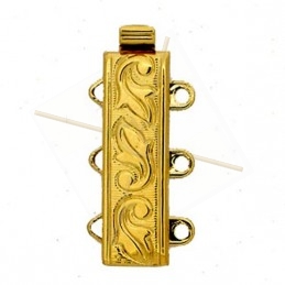Clasp slider 3-row Gold