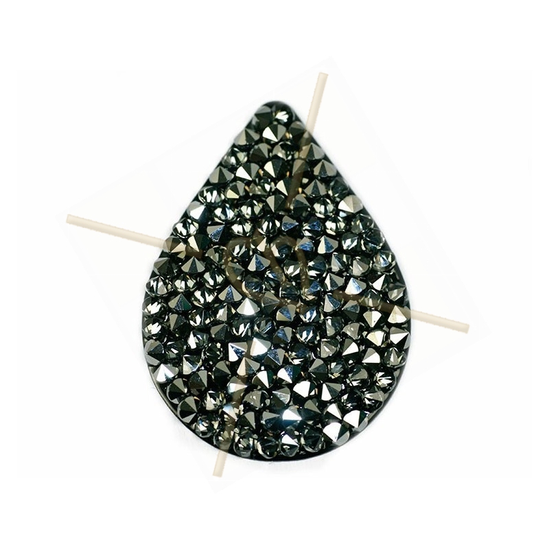 Swarovski Fine Rocks Larme 21*28mm Metallic Silver