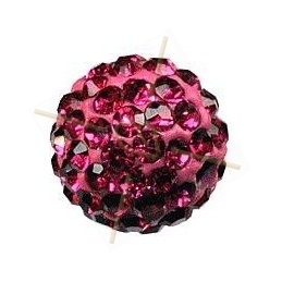 boule de strass 8mm fuchsia