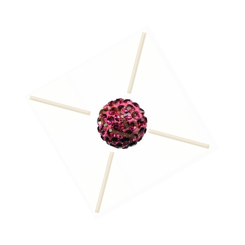 boule de strass 8mm fuchsia