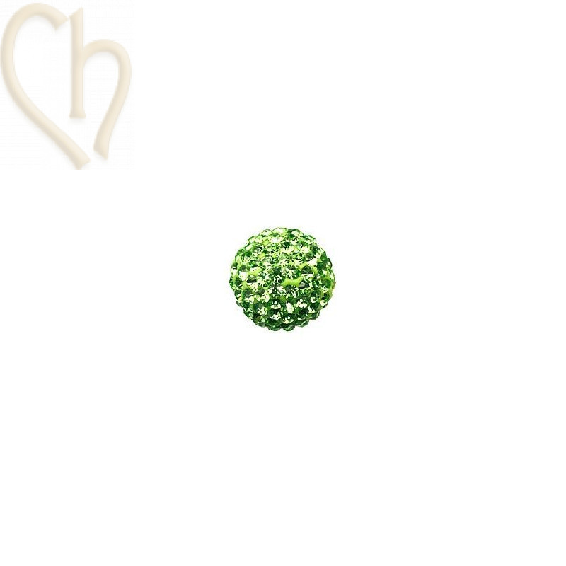 ronde strassbal 10mm peridot