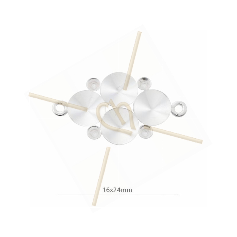 pendentif connecteur pour Swarovski 1122 8mm et 3mm in Silver .925