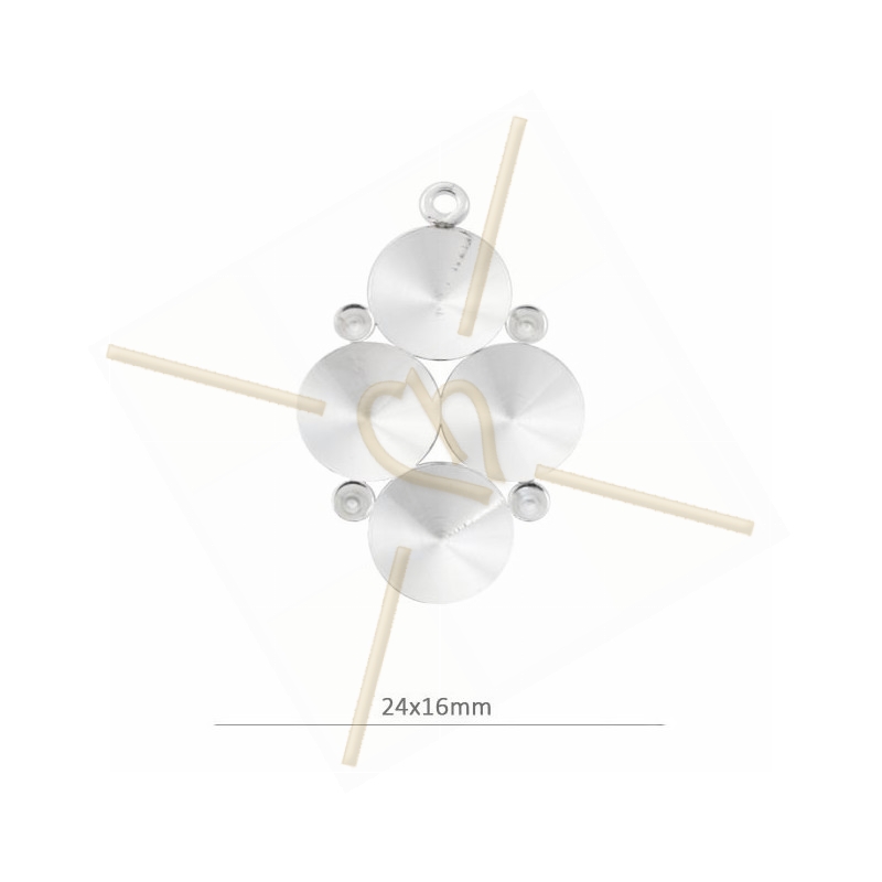 hanger voor Swarovski 1122 8mm  en 3mm in zilver .925